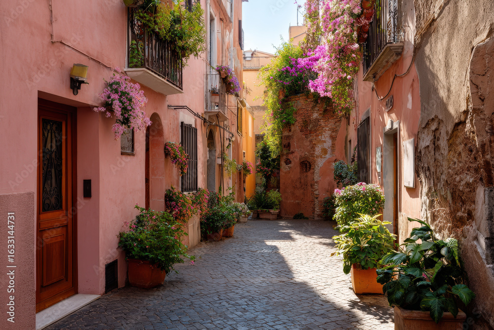 Obraz premium explore enchanting architectural details of old italian city where every corner tells story