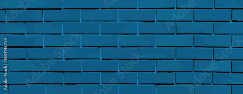 Blue brick wall background, featuring a textured, solid blue background. This background adds a rustic, blue tone to any design. Brick texture background vector wallpaper
