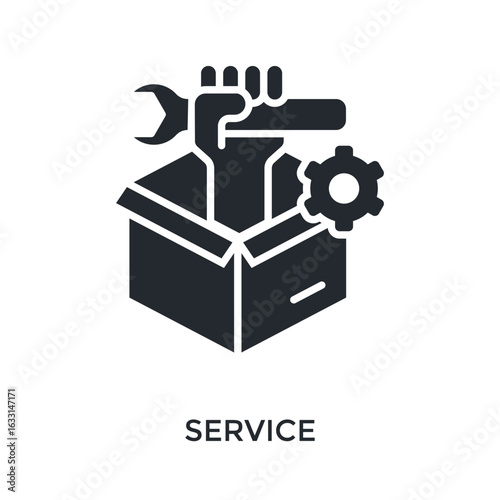Service Icon Glyph Style. Vector Illustration For Graphic Design