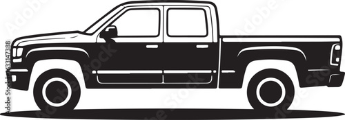 black truck isolated on white