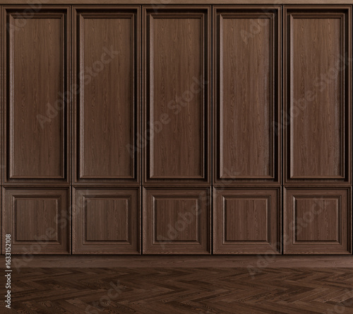 Fototapeta Naklejka Na Ścianę i Meble -  Vintage wooden wall panel for interior design. 3d rendering