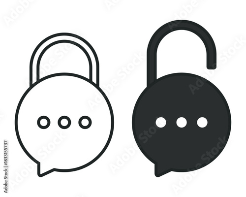 Encrypted chat icon. Illustration vector
