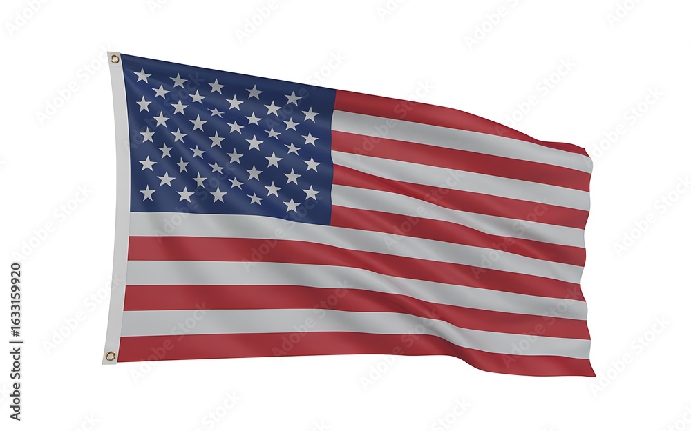 Fototapeta premium American flag isolated on white background