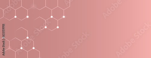 Digital pink background with a gradient pink hue and hexagonal pattern. The background is smooth with a modern, geometric style. Minimal abstract digital hexagon vector background