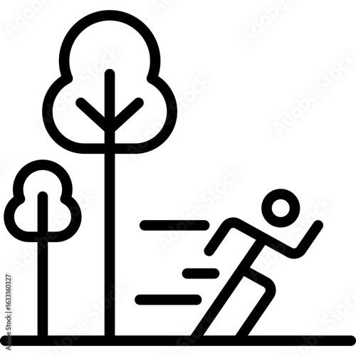 jogging icon illustration design with outline