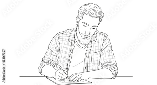 Man drawing sketch illustration vector design art creative project