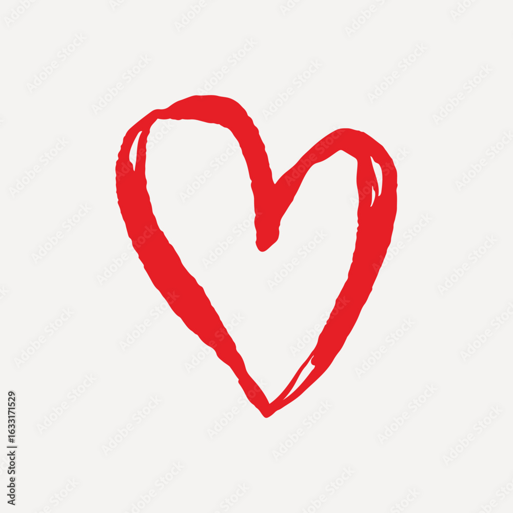 Bold red heart illustration, Valentine's Day vector Bold red heart illustration, Valentine's Day vector