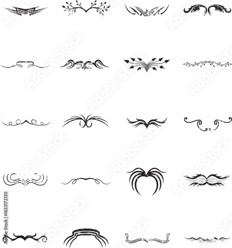 Collection of stylized flame designs; black, graphic, tribal, fire icons.