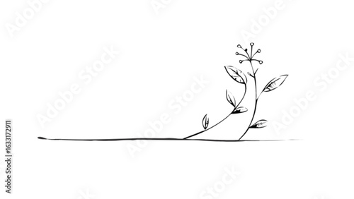 A delicate flower illustration isolated on white background, perfect for adding a touch of nature to your designs and bringing a sense of tranquility