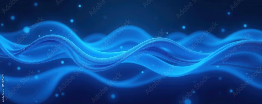 Fototapeta premium Intertwined blue lines creating an ethereal, flowing backdrop , illustration, art, wave