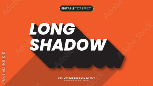 Long shadow editable text effect