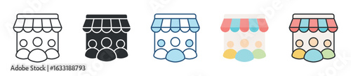 Market Icon Set Multiple Style Collection
