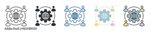 Outsourcing Icon Set Multiple Style Collection