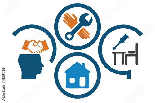 Partnership help home medical care vector