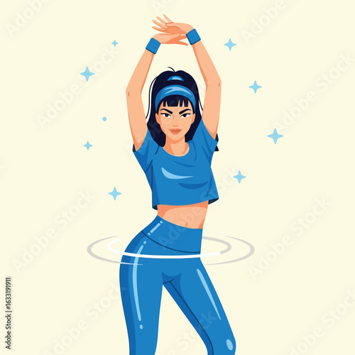 Woman Doing Hula Hoop Exercise for Fitness and Active Lifestyle