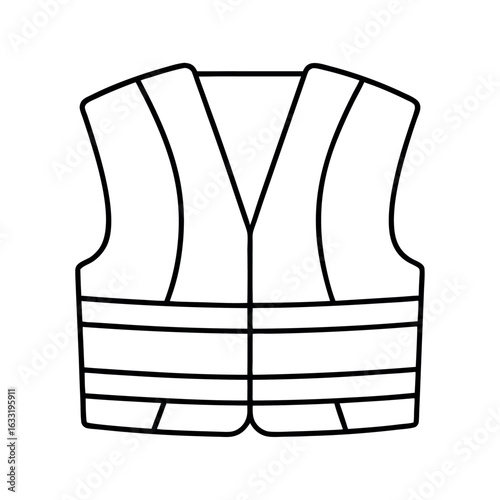 Outline of a reflective safety vest a high visibility garment for worker protection and roadside assistance