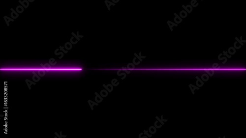 Seamless loop animation of glowing horizontal neon lines streaming across on the screen.