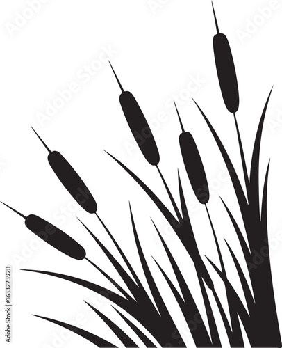 Cattail Plant Silhouette Vector

Marsh and Wetland Cattail Clipart

Nature Pond Plant Cattail Design

Aquatic Plant Reed & Cattail Vector Art

Cattail Grass Silhouette Illustration

