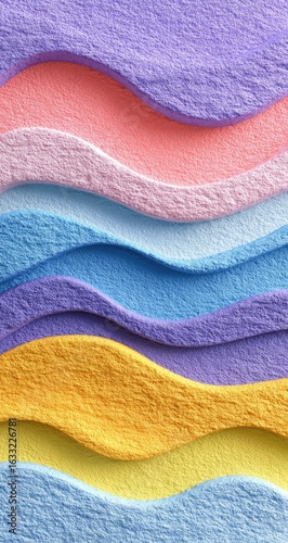 Abstract wavy layered colors