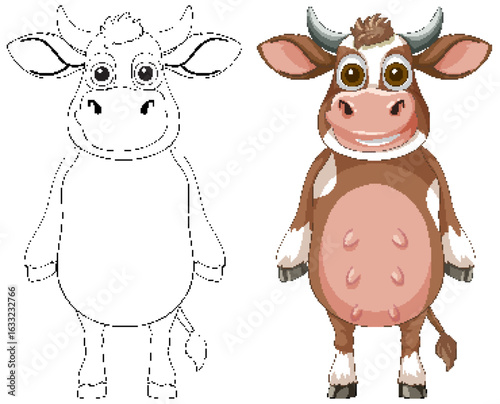 Cute Cartoon Cow Illustration