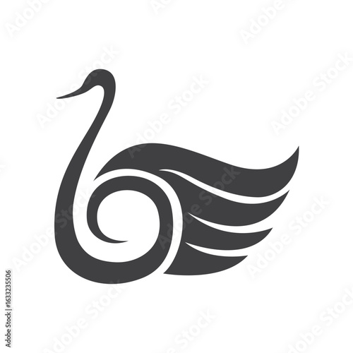 Swan Icon Template Vector Illustration