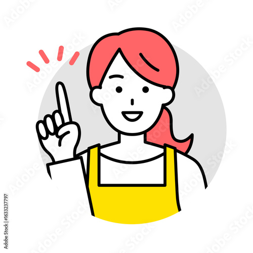 エプロン姿の女性のアイコン（ひらめく）