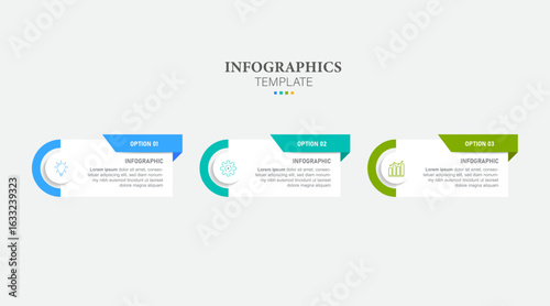 Vector infographic flat template circles for label, diagram, graph, presentation. Business concept with 3 options. For content, flowchart, steps, timeline, workflow, marketing.
