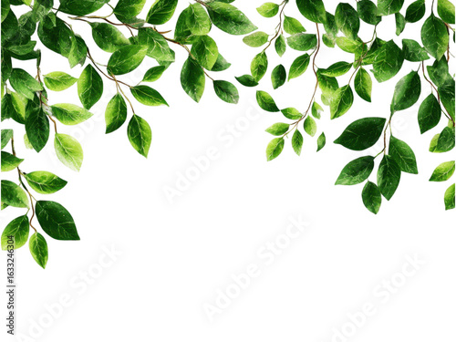 Abstract Friendly Leaf Vine Border Frame for Creative Designs