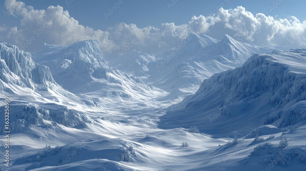 Obraz premium Snowy mountain range panorama (4)