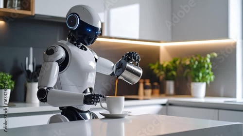Robot preparing coffee