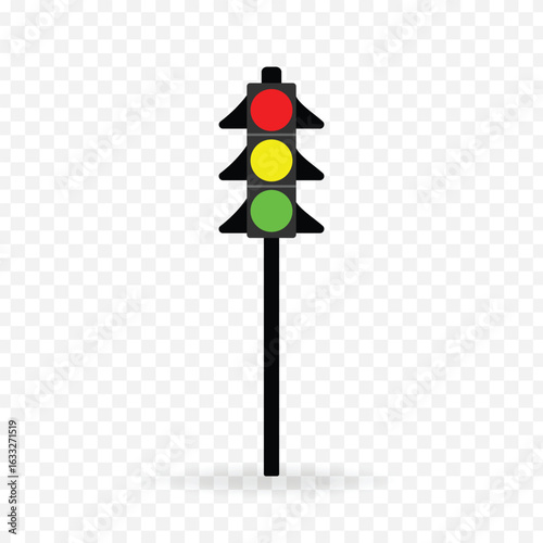 Road signal, traffic control symbol or sign clip art vector illustration on transparent background
