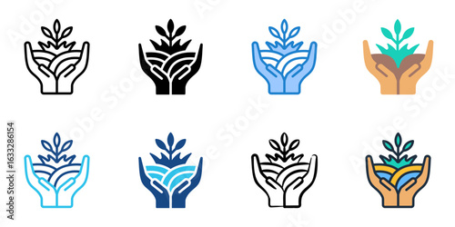 Lawn care icon set multiple style collection 
