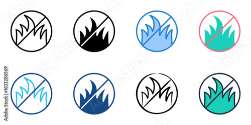 Weed removal icon set multiple style collection 
