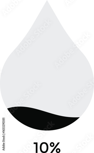 water drop level. Liquid level icons. Humidity levels scale bar. Saturation water indicator. Water volume. Climate control meter tool 
