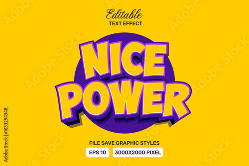 nice power 3d logo template editable text effect style