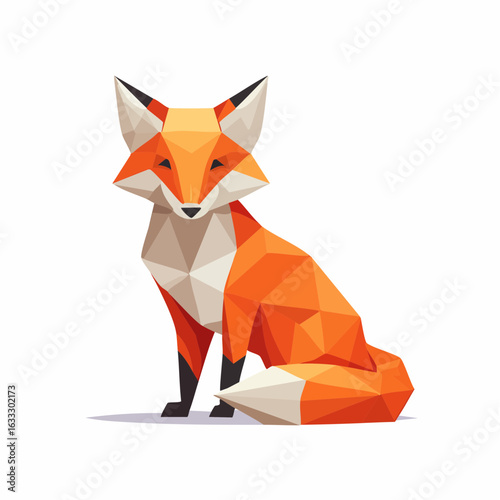 Polygonal Geometric Fox Illustration