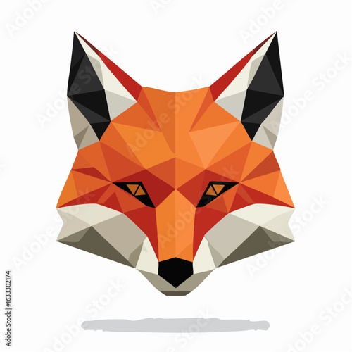 Polygonal Geometric Fox Illustration