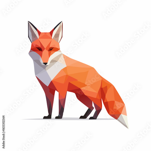 Polygonal Geometric Fox Illustration