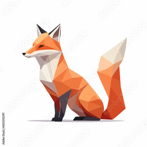 Polygonal Geometric Fox Illustration