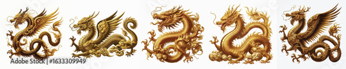 GOLDEN DRAGON VECTOR IMAGE WHITE BACKGROUND