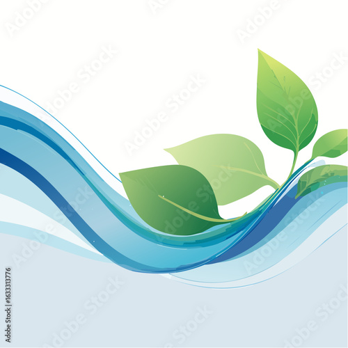 Vector-based abstract shapes inspired by nature, such as leaves or water flow, semi-transparent elements, soft organic geometry, arranged for motion background, aesthetically layered