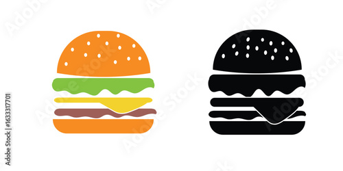Burger icon, symbol vector illustration. cheese burger sign and symbol. hamburger icon. 
