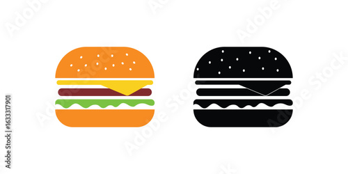 Burger Icon Vector Illustration Logo Template. hamburger sign and symbol.