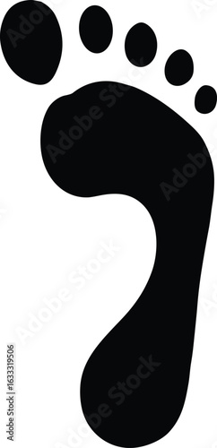 Black footprint icon on white background
