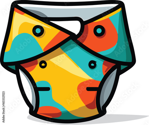 Modern Cloth Diaper Design with Colorful Pattern