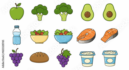 Food Icon - Fruits and Healthy Drink Icons