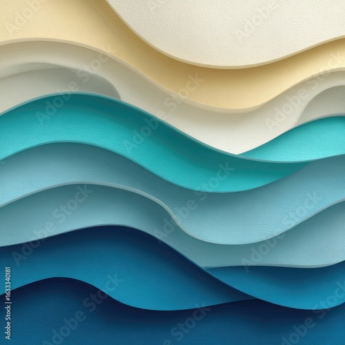 Abstract layered waves of pastel colors