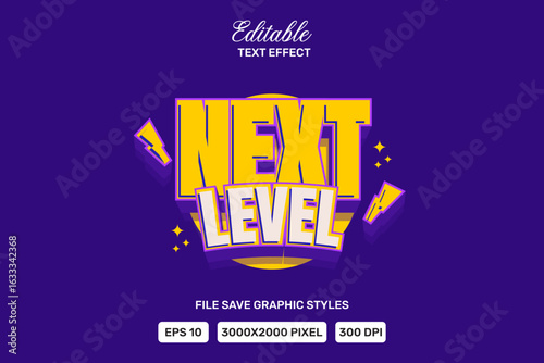 Premium next level text effects can be edited again, suitable poster, template white background.
