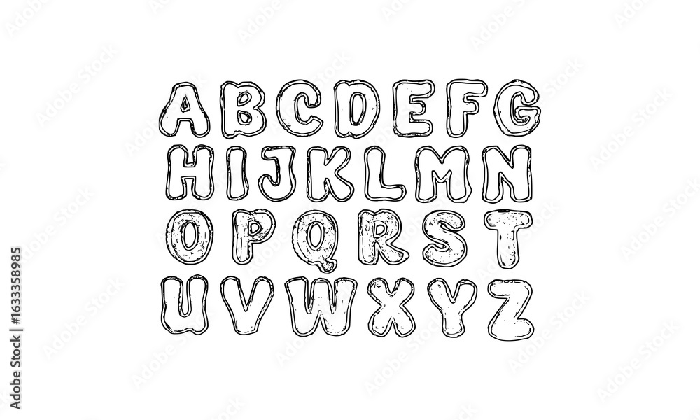 Obraz premium hand drawn alphabet