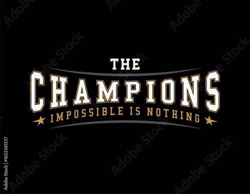 we are the champion typography design tee for t shirt